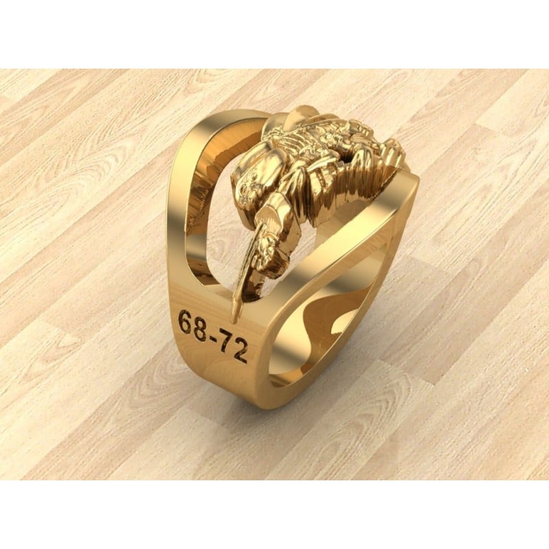 Gold US Navy Seabee Ring 1