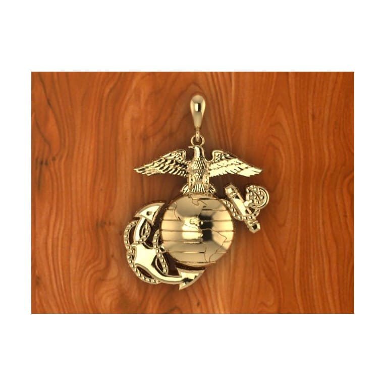 14K .75 INCH YELLOW GOLD EGA PENDANT