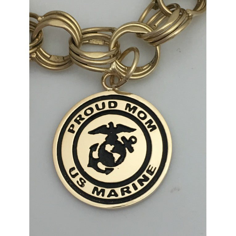 14K GOLD MARINE MOM CHARM BRACELET