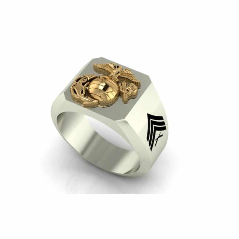 MR33 MARINE CORPS RINGS WITH RANK AND USMC