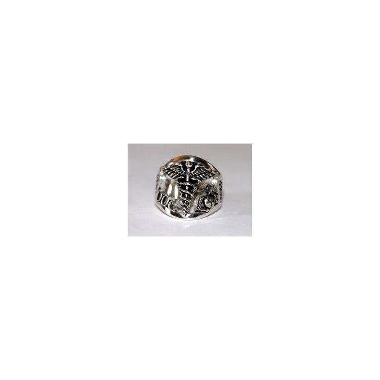 STERLING SILVER CORPSMAN RING -"DOC" WITH EGA