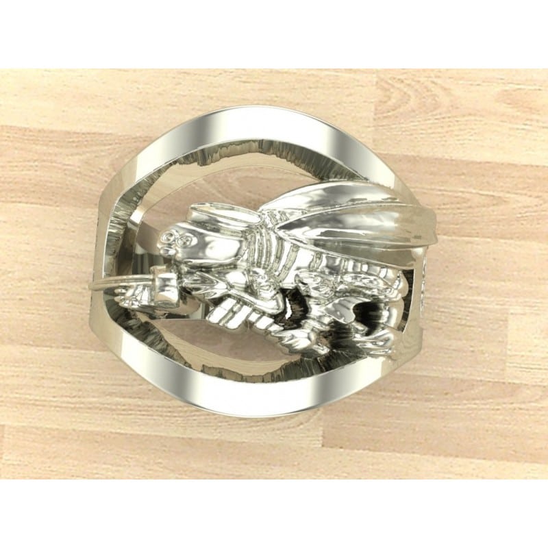 Sterling Silver US Navy Seabee Ring 1