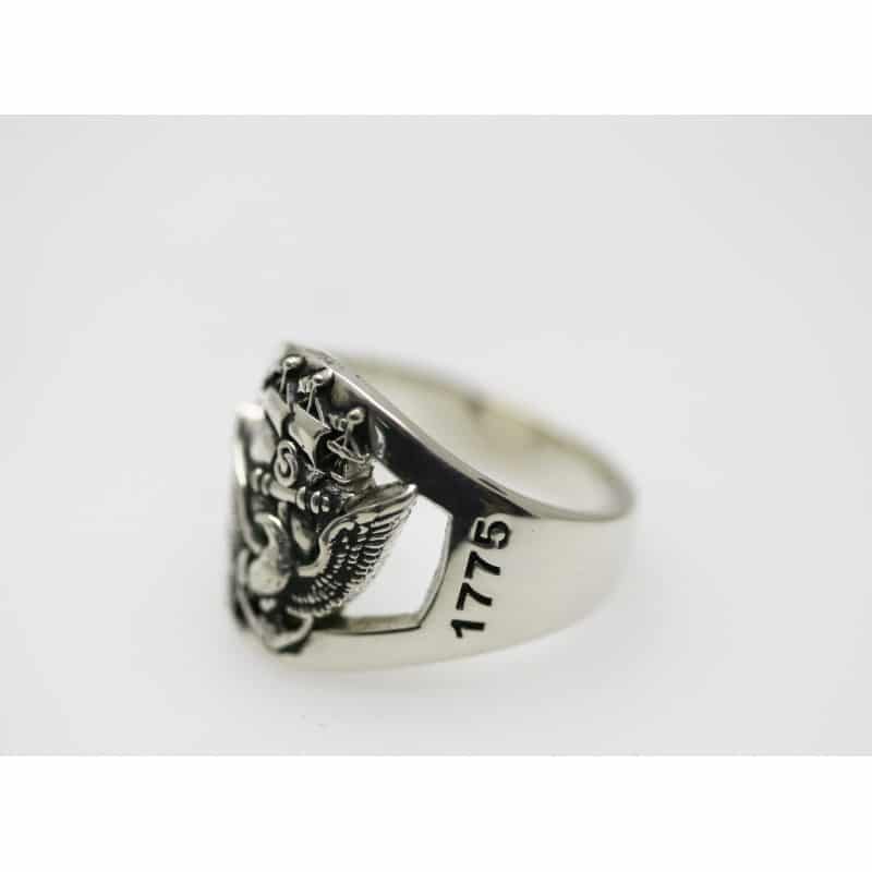 amazing custom sterling silver navy ring made by us veterans