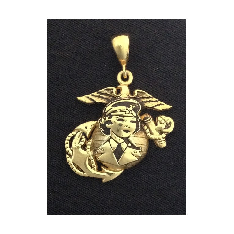 WOMEN MARINE YELLOW GOLD PENDANT