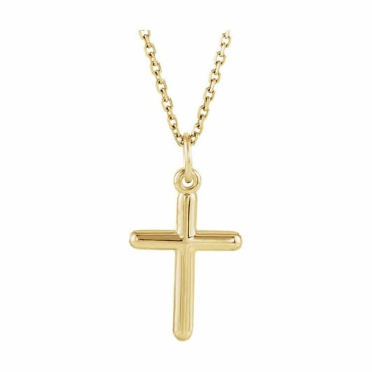 BEAUTIFUL 14K YELLOW GOLD CROSS NECKLACE