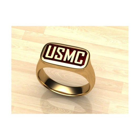 1/2INCH WIDE GOLD MARINE CORPS RING