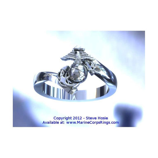 BEAUTIFUL GOLD MARINE CORPS RING FOR THE LADIES DESIGN 3