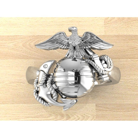 BEAUTIFUL MARINE CORPS RING FOR THE LADIES DESIGN 100