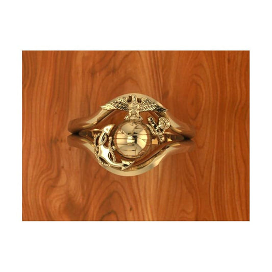 BEAUTIFUL YELLOW GOLD MARINE CORPS RING LADIES DESIGN 7