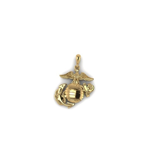 14K GOLD EAGLE GLOBE AND ANCHOR PENDANT