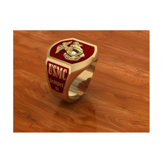 MARINE CORPS 14K GOLD RING WITH MARDIV LOGO