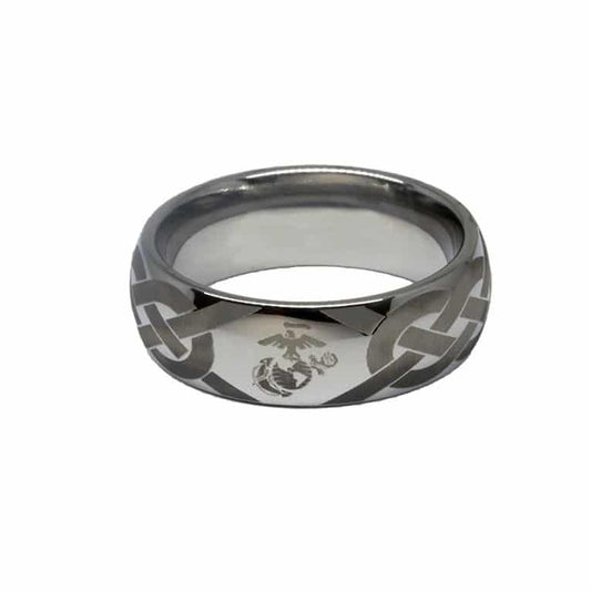 MARINE CORPS TITANIUM WEDDING RINGS CELTIC KNOT MODEL 1
