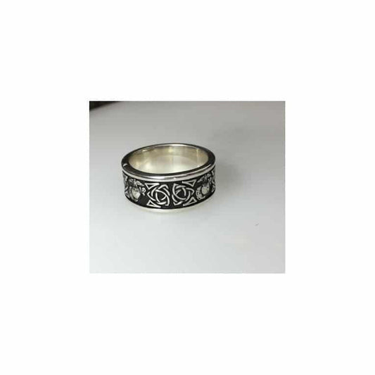 MARINE CORPS WEDDING BAND WITH TRIQUETRA KNOT MODEL 2