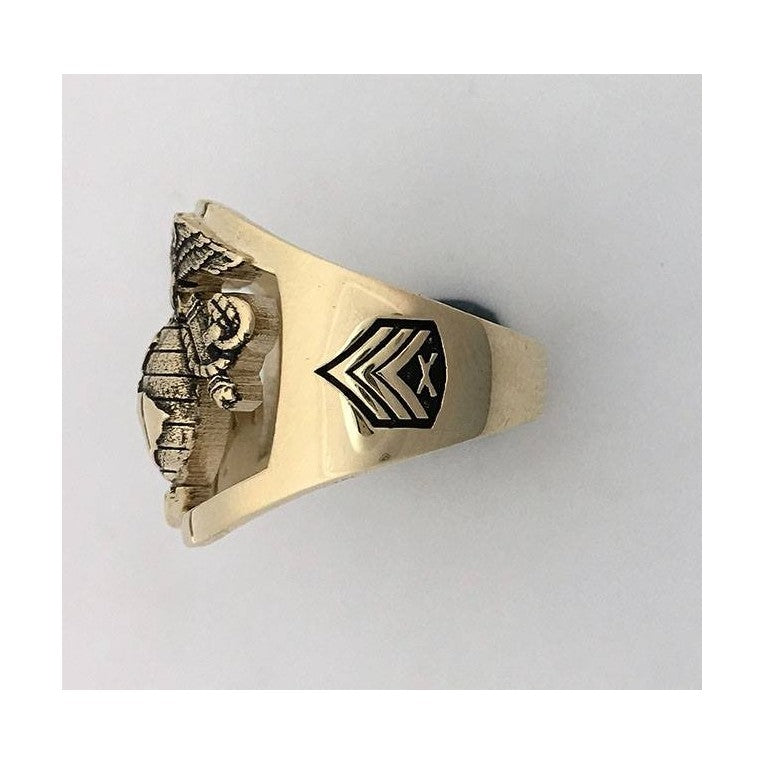 MR10 SOLID GOLD MARINE CORPS RING WITH USMC