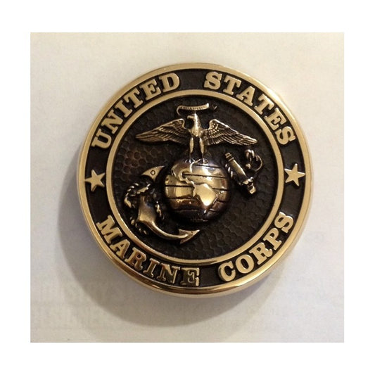 SOLID BRASS MARINE CORPS BELT BUCKLE - MADE IN THE USA