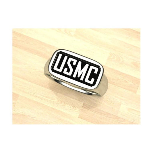 SOLID STERLING SILVER MARINE CORPS RING