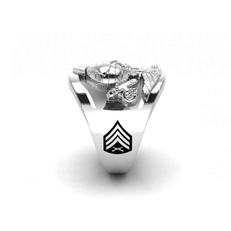 THE MARINE CORPS RING ~ OPEN BACK DESIGN, STERLING SILVER