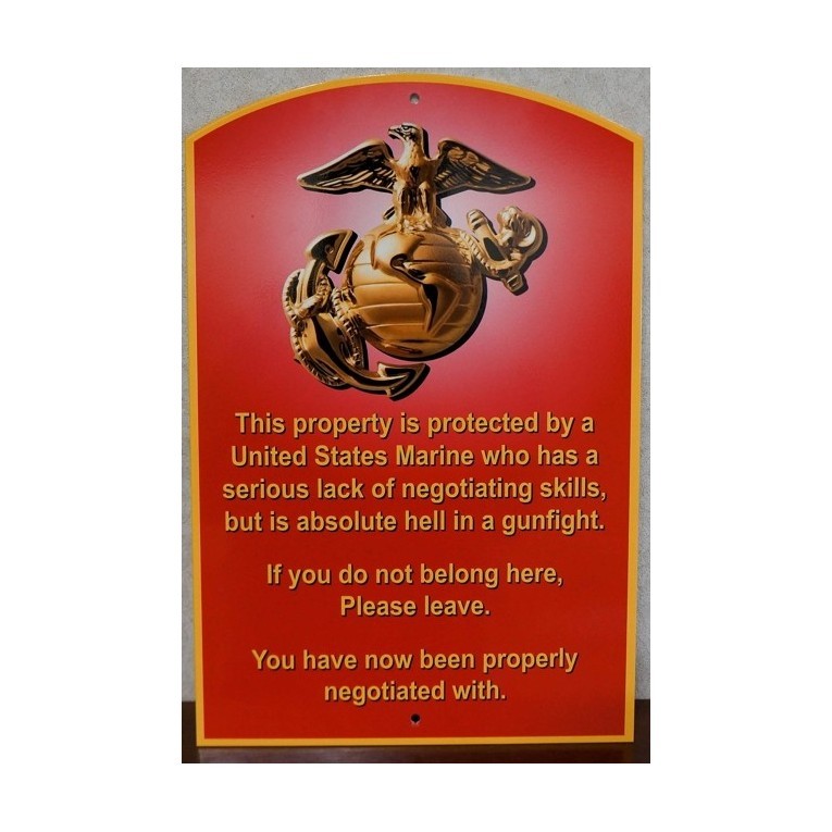 US MARINE CORPS WARNING SIGN – Military Rings - Made in the USA!