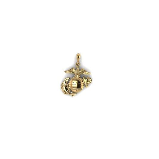 18K GOLD EAGLE GLOBE AND ANCHOR PENDANT 1" TALL