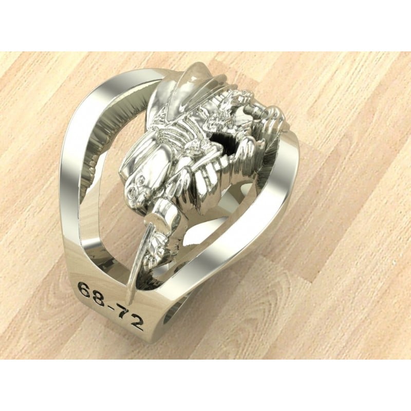 Sterling Silver US Navy Seabee Ring