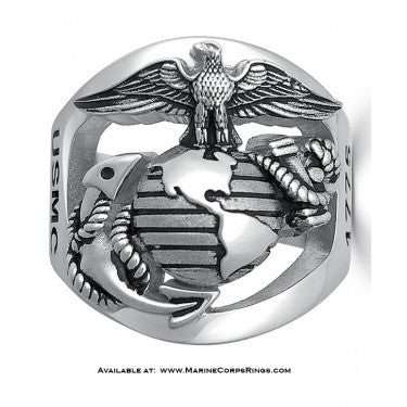 marine corps ring with usmc and 1775 mr100 hd sterling silver eagle globe and anchor