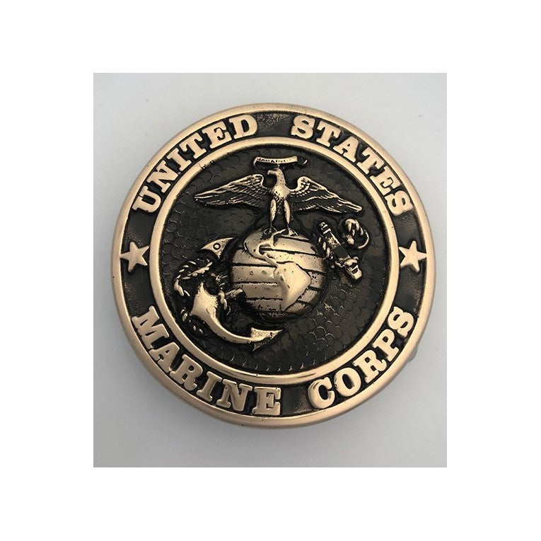 SOLID BRASS MARINE CORPS BELT BUCKLE - MADE IN THE USA