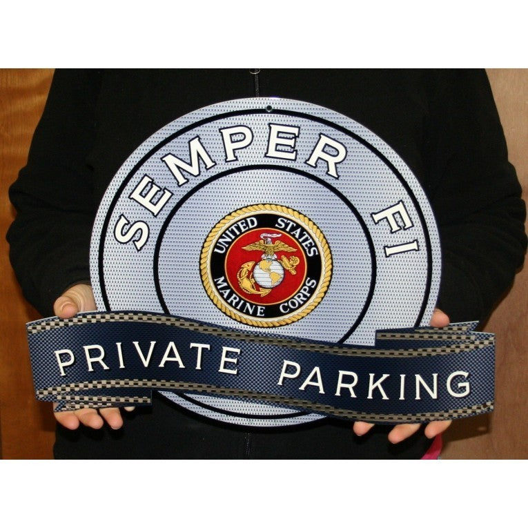 USMC SEMPER FI PRIVATE PARKING SIGN